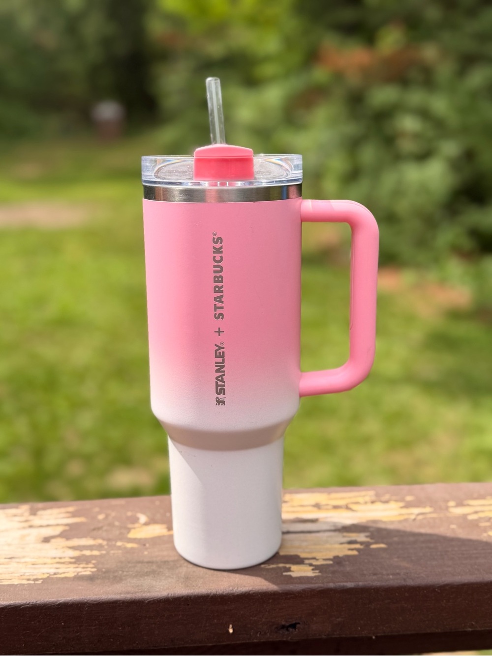Pink Ombre Insulated Travel Mug with Handle